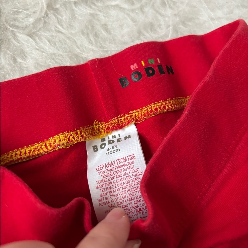 Mini Boden Red and Yellow Kids Capri Leggings - Picture 3 of 4